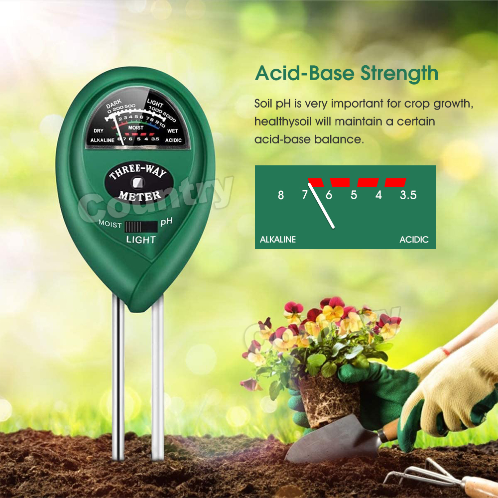 Digital PH Meter Soil Moisture Monitor Sunlight Tester 3